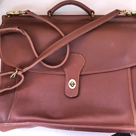 Sacoche Brown Leather Brief Case with Shoulder Strap - Picture 6 of 6